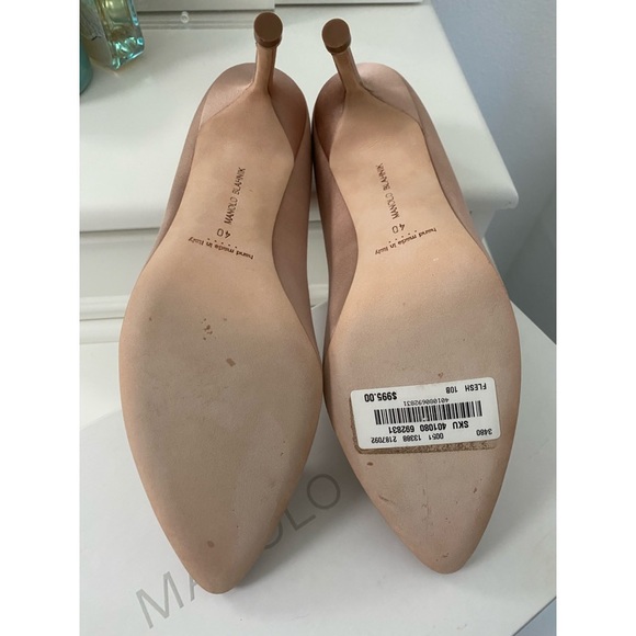 Manolo Blahnik Hangisi 70mm heel🤍flesh satin🤍 - Picture 5 of 7